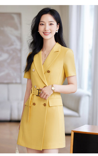 French Hepburn Style Small Black Dress High Sense High Cold Royal Sister Fried Street Small Fragrance Style Pleated Professional Suit dress Summer