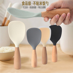 Silicone kitchenware suit 8-piece set stainless steel tube handle spatula baking scraper egg beater cooking hot pot spoon