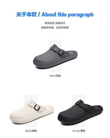 2025 Men's Closed-Toe Sandals Large Size Outdoor Non-Slip Thick-Soled Clogs Women's Half-Slip Couple's Same Style