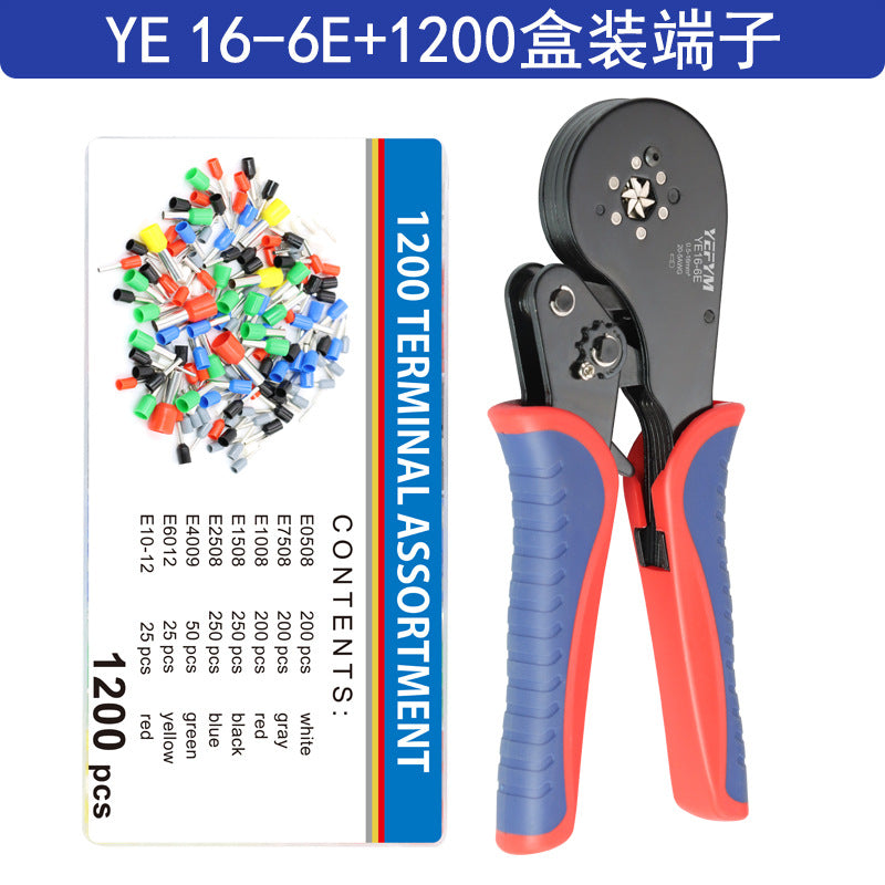 Tube type needle type terminal crimping pliers crimping pliers manual wiring pliers mini electrician ratchet tool suit YEFYM