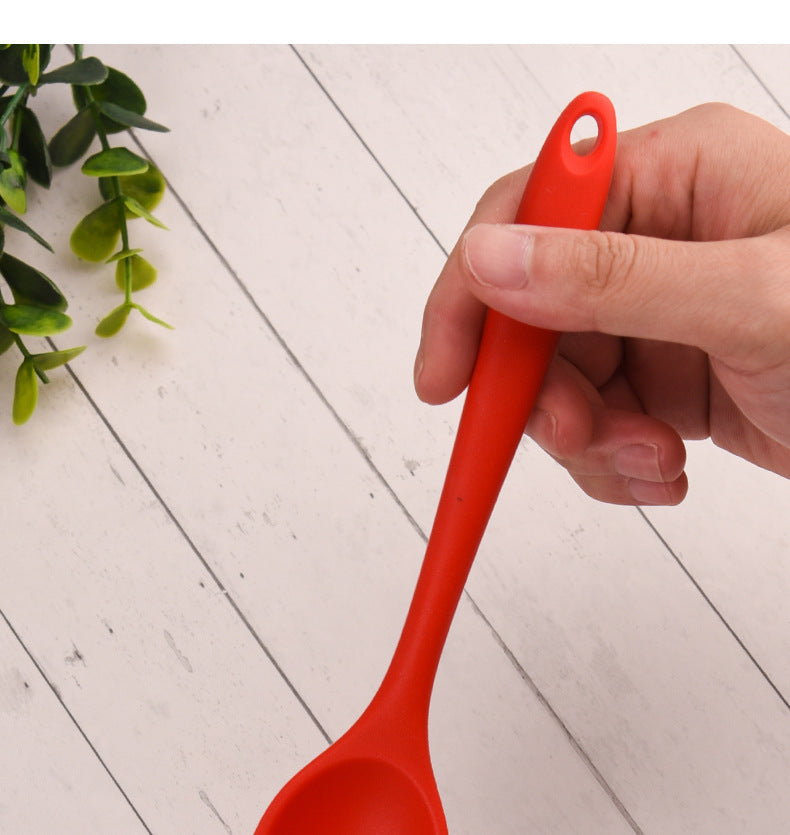 Food Grade Silicone Spoon, Kidsren's Safety Table Spoon, High Temperature Resistant Non-Stick Pan, Student Spoon, Baby Food Supplement Mixing Spoon
