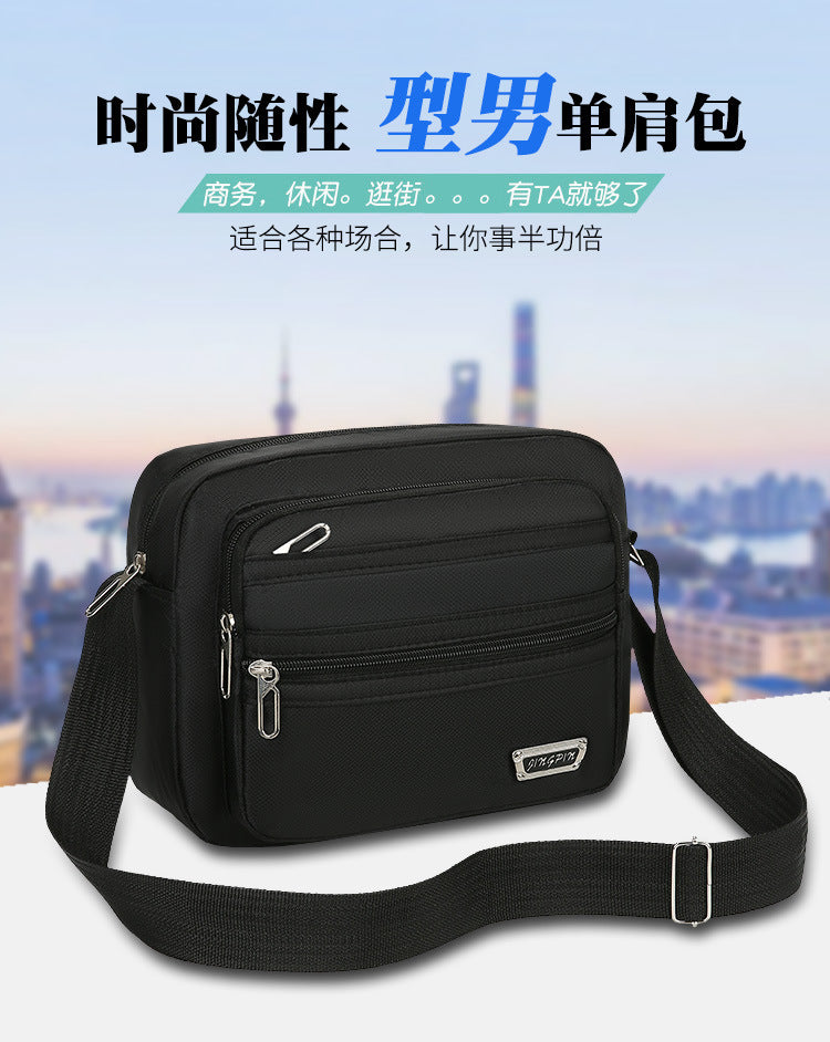 New Men's Coin Purse Casual Large Capacity Chest Bag Multi-layer Large Capacity Shoulder Bag Simple Solid Color Crossbody Bag