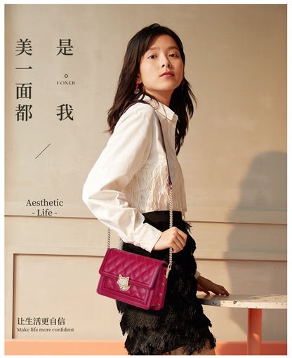 Chain Bag Women's 2024 New Trendy Fashionable Black Rhomboid Shoulder Crossbody Small Square Bag High-grade Commuter Shoulder Bag