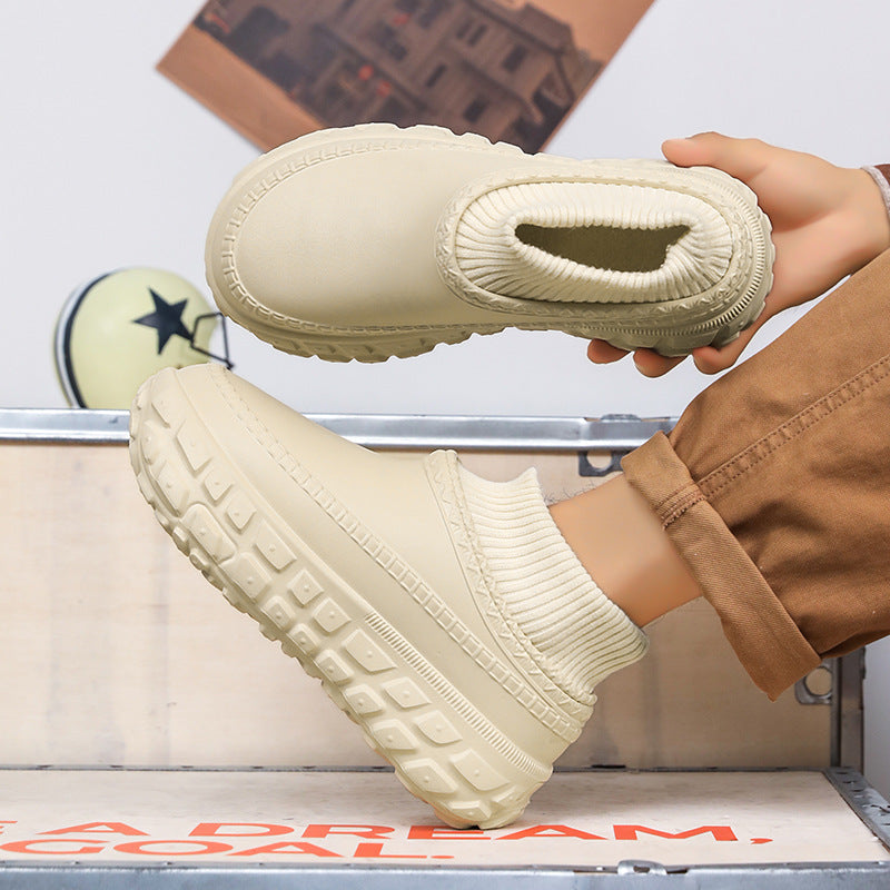 Winter Cross-Border Thick-Soled Cotton Slippers for Couples with Tire Soles, Warm Socks and Shoes for Men, Cotton Tow