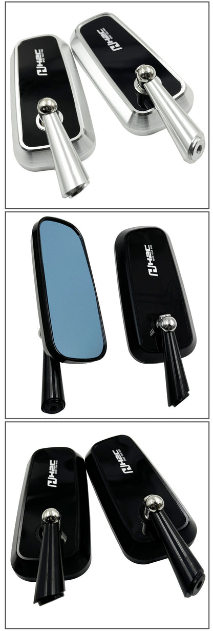 CNC aluminum rearview mirror electric motorcycle modification universal rearview mirror blue mirror anti-glare