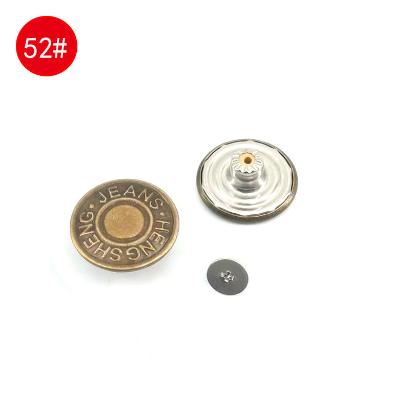 Wholesale In-Stock Waist-Cinching Button-Free Detachable Jeans Buttons, Eco-Friendly Buttons, Screw Metal I-Shaped Buckles