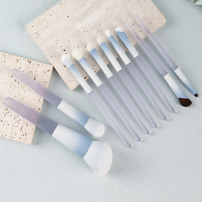 Chen Yuanyuan 10-Piece Makeup Brush Set, Blush Brush, Loose Powder Brush, Eye Shadow Brush, Nose Shadow Brush, Complete Set for Setting Makeup and Contouring