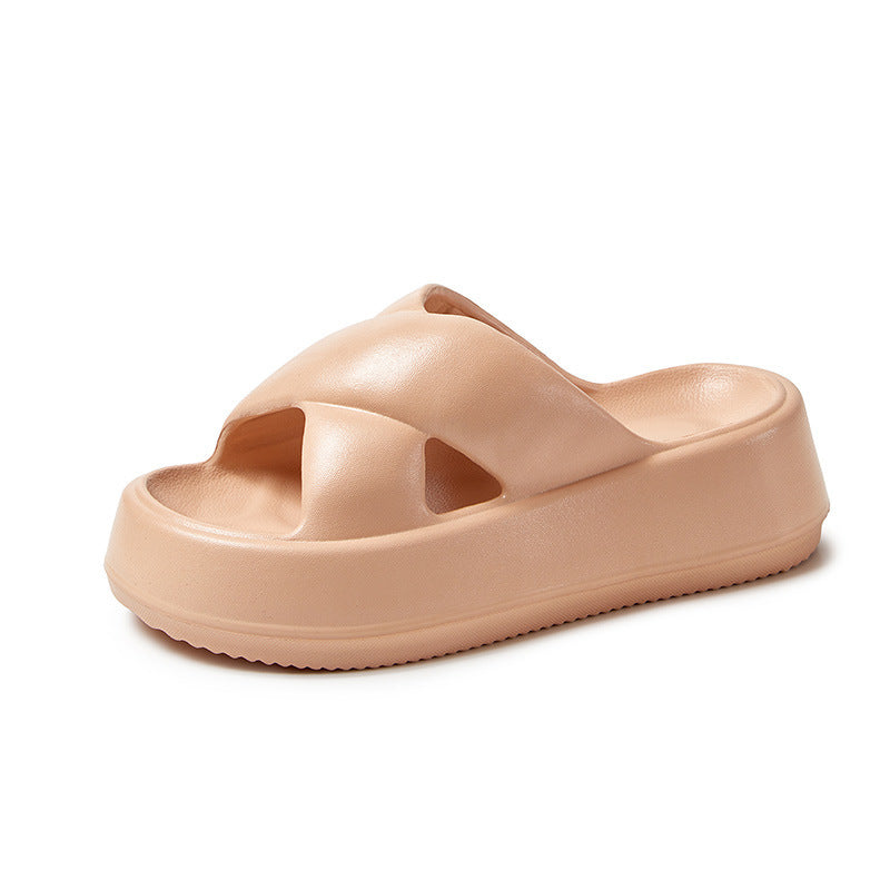 Thick-Soled Sandals for Women's Outer Wear, Fashionable 2024 Summer New Style, Two-Wear Beach Sandals with Holes in the Shoes