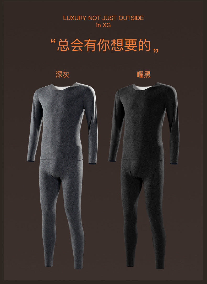 Fashion brand H seamless thermal underwear men's suit de AB surface double-sided velvet brushed men's autumn clothes long pants women's wholesale