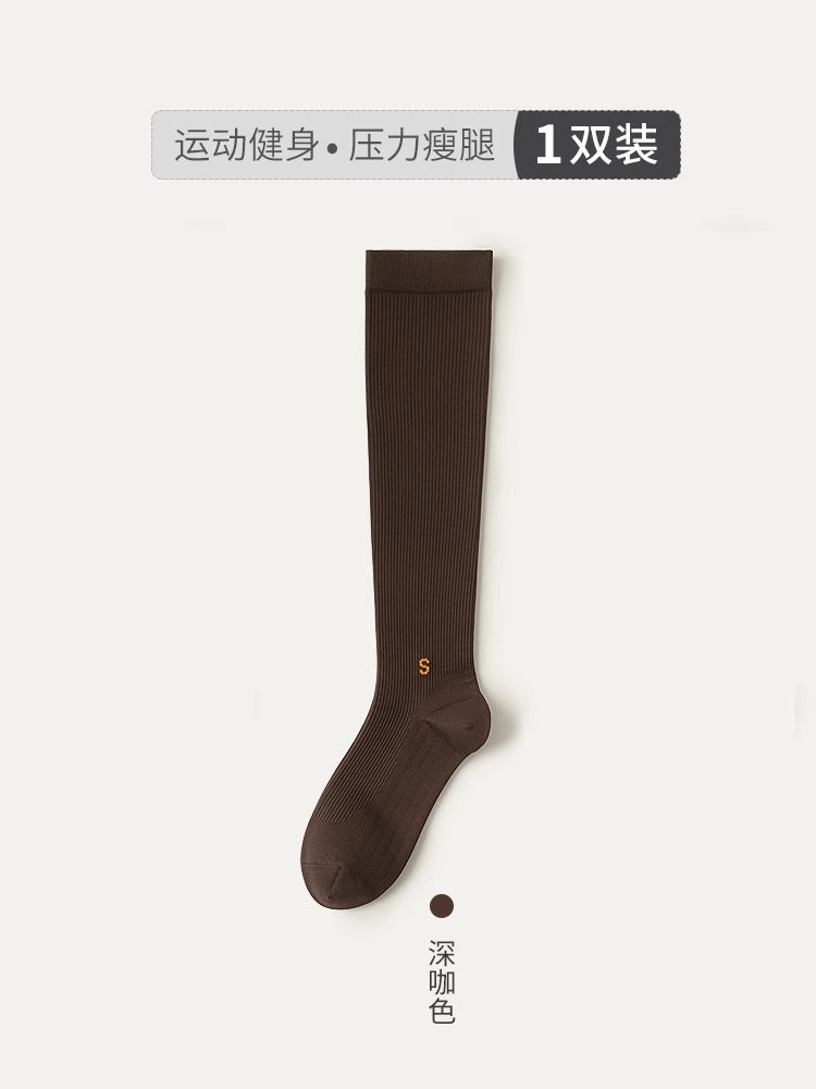 Compression socks sports compression calf socks professional rope skipping running women's socks summer fitness stockings non-slip yoga socks