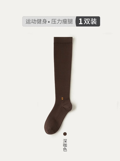 Compression socks sports compression calf socks professional rope skipping running women's socks summer fitness stockings non-slip yoga socks