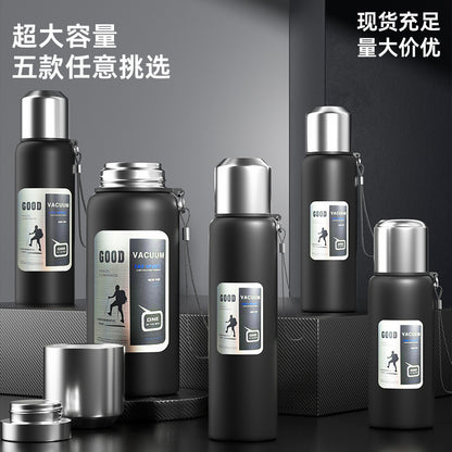 Large Capacity 316 Stainless Steel All-Steel Pot Men's Outdoor Travel Mountaineering Portable Thermos Cup Wholesale Cross-Border