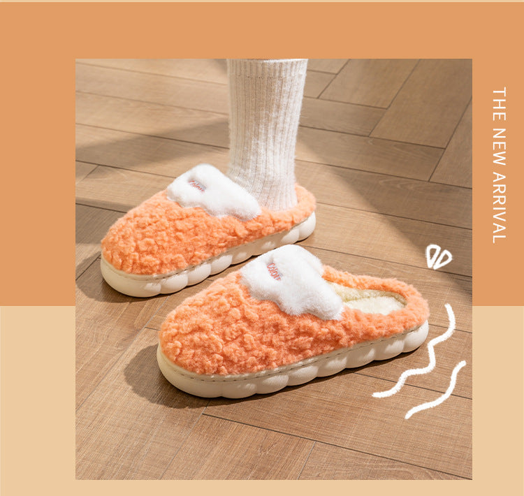 Cotton Slippers for Women, Cute Cartoon Indoor Non-Slip Warm Cotton Shoes for Students and Couples, Korean Style Slippers for Men, Winter Style