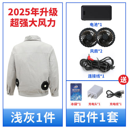 Heatstroke Prevention and Cooling Air Conditioning Clothes Men's Work Clothes Refrigeration with Fan Charging Site Labor Protection Clothes Welder Jacket