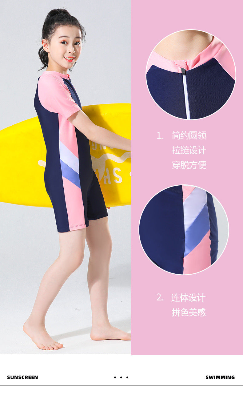 Children's Swimwear Girl's Summer Siansu Hot Spring 2023 New Style Small, Middle and Big Girl's Swimwear Professional Training Swimwear