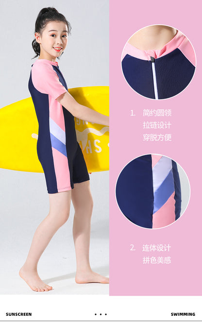 Children's Swimwear Girl's Summer Siansu Hot Spring 2023 New Style Small, Middle and Big Girl's Swimwear Professional Training Swimwear