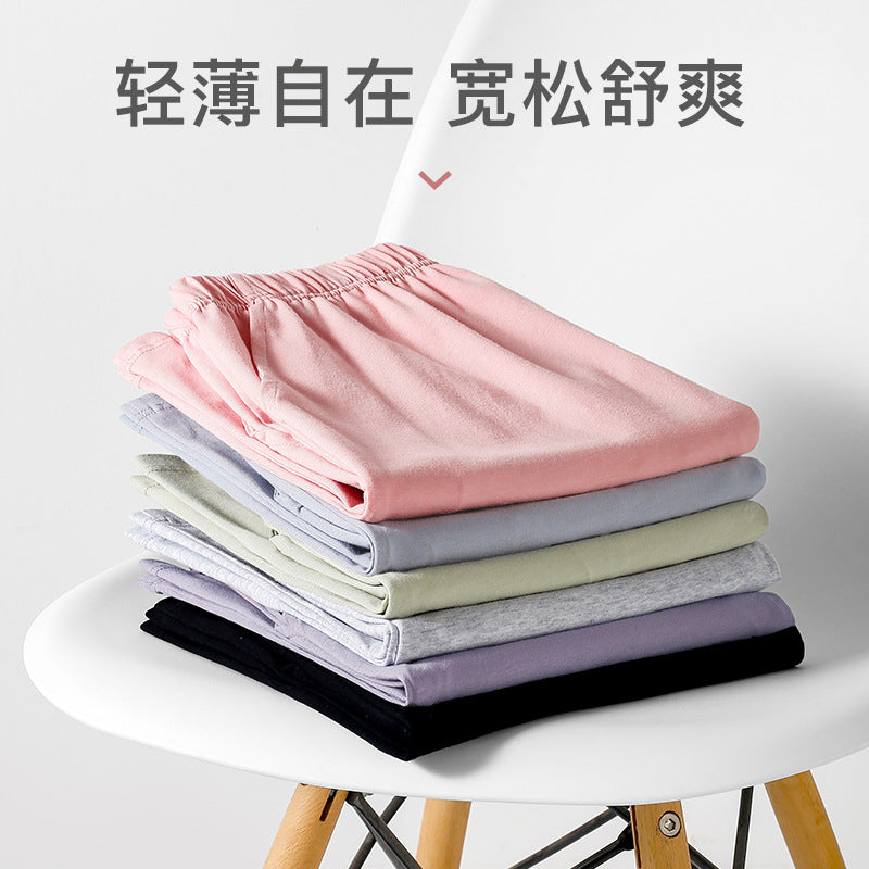 Women's Pajama Pants Summer Three-Quarter Pants Pure Cotton Thin Large Size Home Pants Large Pants Home Pants Loose Factory Wholesale