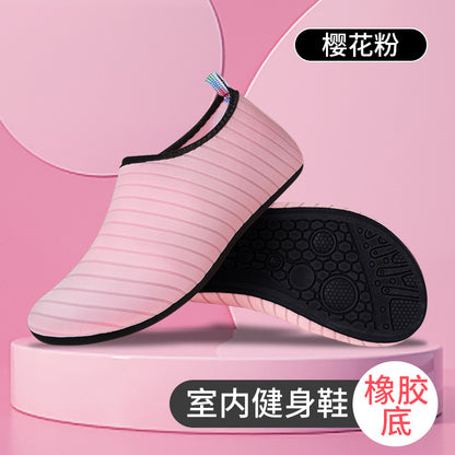 Striped beach shoes snowflake shoes socks beach socks diving snorkeling shoes indoor fitness shoes solid color yoga shoes