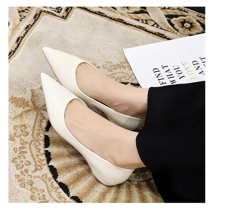 Patent Leather Women Flats Lady Sexy Evening Party Slip On Flat Shoes Women Sharp Pointed Low Heel Shoes Leisure Female Shoes