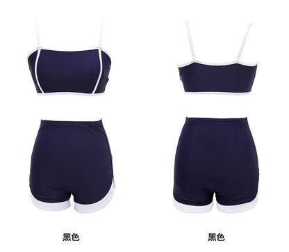 One-Piece Drop-Shipping Japanese and Korean Style Long-Sleeve Swimwear for Women, Two-Piece Conservative Sun-Protective Sports Swimsuit, Fresh Style for Students, Wholesale Swimwear