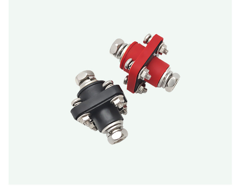 Brass Square Battery Connector Through-Wall Energy Storage Terminal M8 High Current Terminal Block 200A