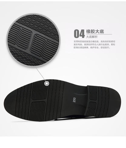 Men's Business Formal Wear Genuine Leather Black Patent Leather Shoes Men's Trendy Shoes for Work Spring and Autumn Korean Style British Pointed Toe Men's Shoes