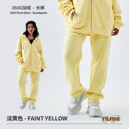 Tilani Men's Sweatshirt Cross-Border Casual Sports Suit Fashionable Pure Color Sweatshirt for Men and Women Simple Zipper Hoodie