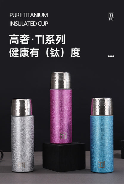 New High-Looking Pure Titanium Insulated Titanium Cup, Light Luxury and High-End Business Gift Water Cup, High-End Household Tea Cup