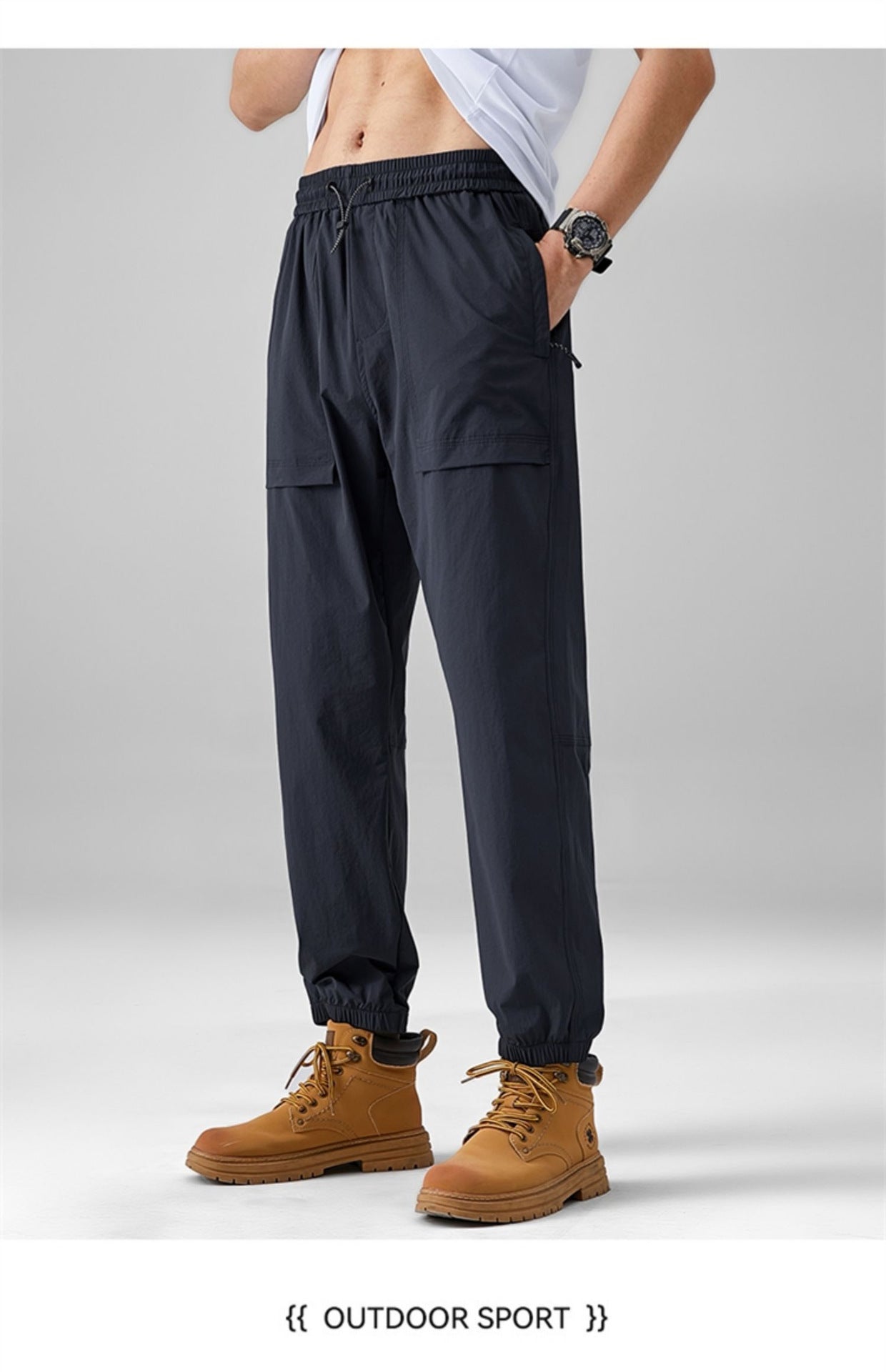 2024 Summer Thin Pants Soft Shell Waterproof Windproof Men's American Style Functional Outdoor Mountaineering Casual Crock Pants