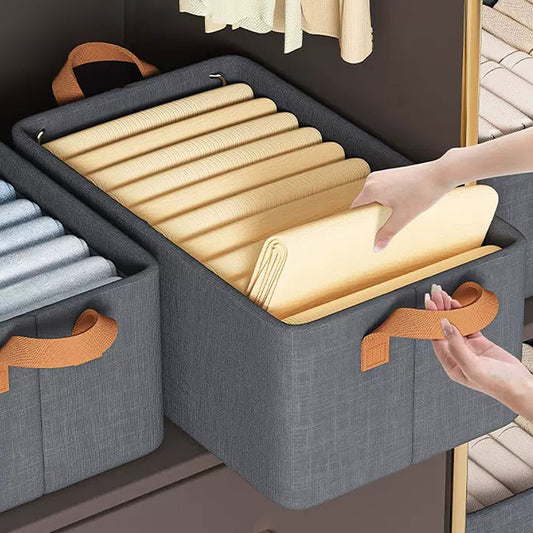 Foldable Fabric Storage Box for Home Dormitory, Clothes and Pants Wardrobe Storage Bin, Large Capacity Multifunctional Organizer