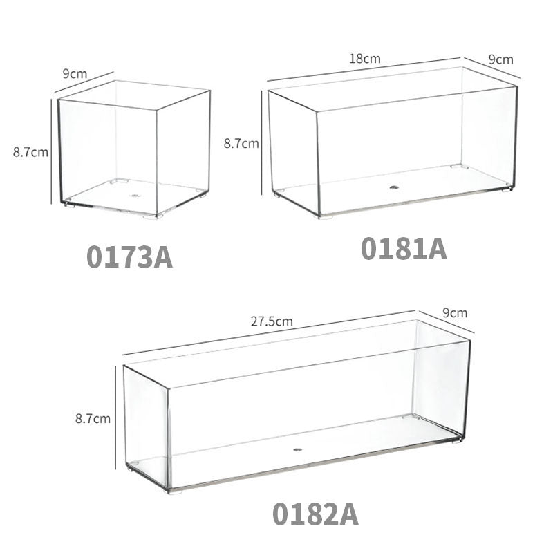 Enlarge 40cm Long Transparent Box Narrow Long Square Storage Box 15cm Wide Water-tight Drawer Finishing