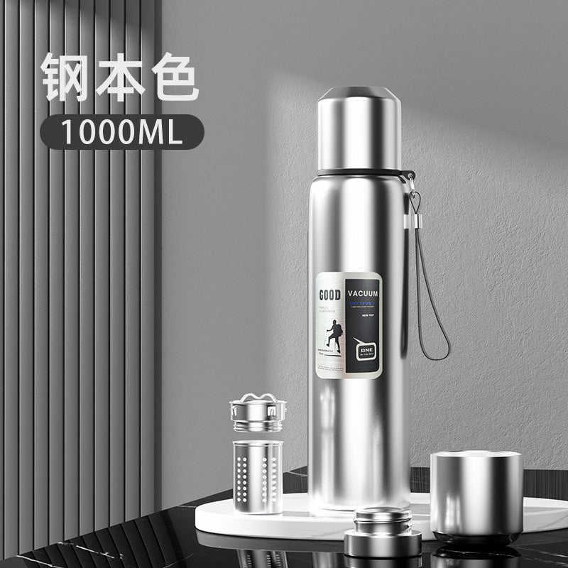 Large Capacity 316 Stainless Steel All-Steel Pot Men's Outdoor Travel Mountaineering Portable Thermos Cup Wholesale Cross-Border