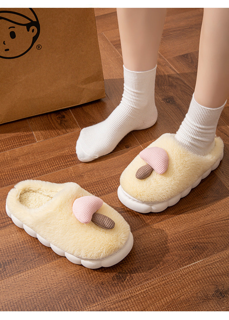 Cotton Slippers for Women Autumn and Winter 2025 New Couple Indoor Home Non-Slip Student Dormitory Fleece-Lined Thick-Soled Slippers for Men