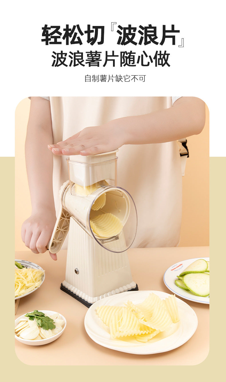 Multifunctional Vegetable Cutting Artifact Home Kitchen Hand-Cranked Drum Potato Grating Machine Convenient Slicing and Grating Meat Cutter