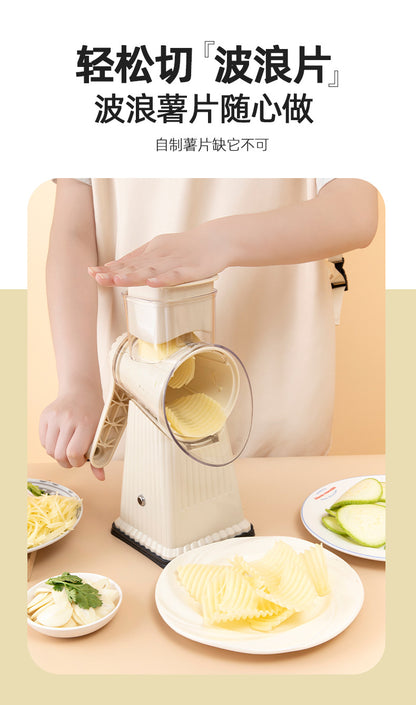 Multifunctional Vegetable Cutting Artifact Home Kitchen Hand-Cranked Drum Potato Grating Machine Convenient Slicing and Grating Meat Cutter