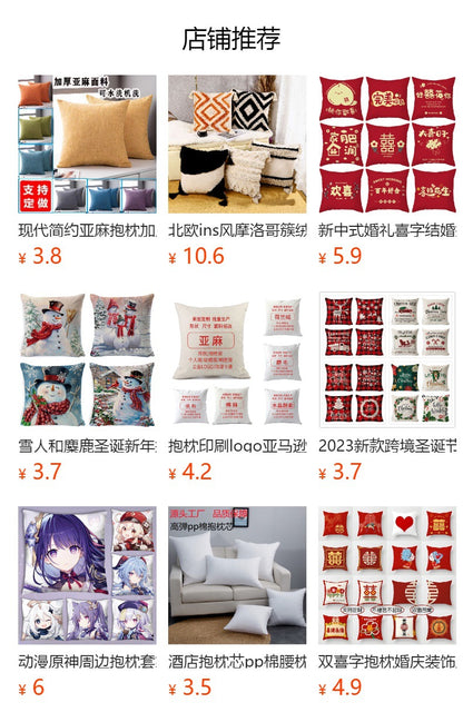 New Amazon Christmas decorative pillow cover snowman printed cushion cover LED pillow light cushion customization