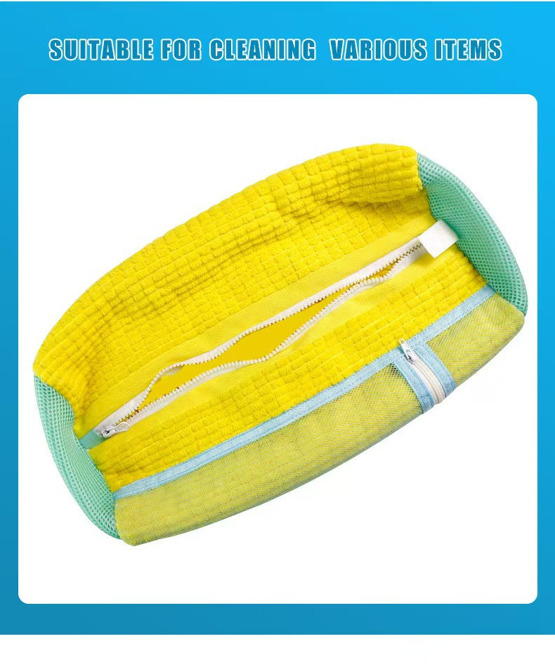New Amazon Shoe Washing Bag with Lock, Single-Sided Mesh Chain for Laundry, Thickened Lazy Shoe Washing Bag, Machine Washable