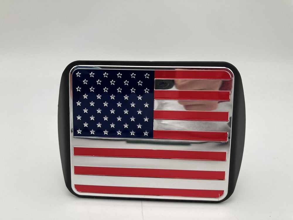 3D three-dimensional red national flag metal trailer hook dust plug car plug cover trailer square port plug American trailer cover