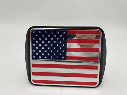 3D three-dimensional red national flag metal trailer hook dust plug car plug cover trailer square port plug American trailer cover