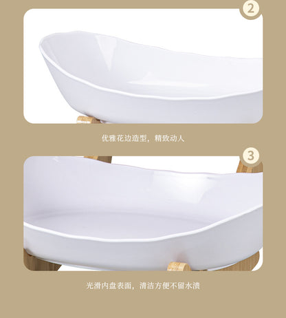 Imitation Wood Grain Household Cross-Border Multi-Layer Household Living Room Fruit Plate Candy Fruit Plate Three-Layer Double-Layer Plastic Rack Fruit Plate