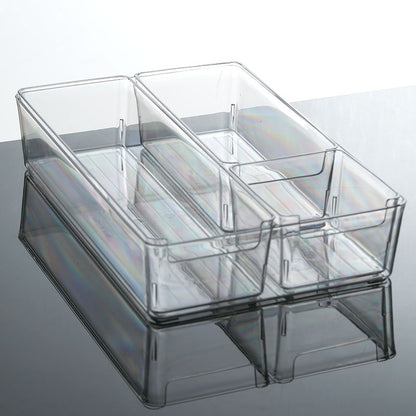Desktop Storage Box Drawer Built-in Partition Transparent Acrylic Narrow Long Rectangular Cosmetic Workstation Kitchen