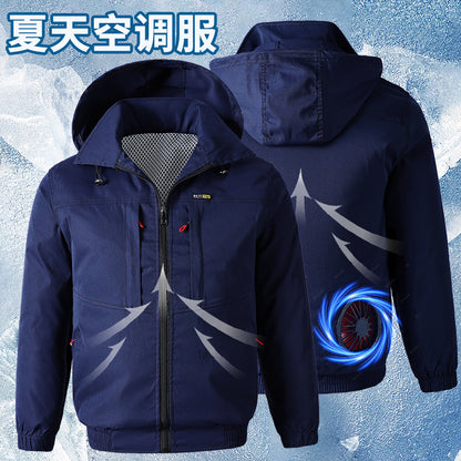 Summer Cooling Air-Conditioned Clothing for Men, Refrigeration Clothing with Fan, Welding Site Heatstroke Prevention Labor Protection Work Clothes