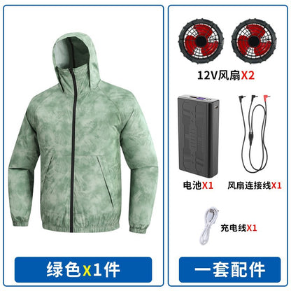 New Fan Sun Protection Clothing, Heatstroke Prevention Outdoor Work Clothes, Refrigeration Fishing Clothing for Men and Women with Fans to Cool down