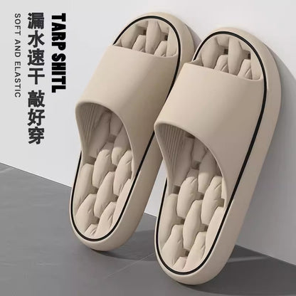 Slippers for Women, Summer Couples, Indoor Home Bathroom Bathing, Leaking, Non-Slip, Thick-Soled, Shit-Stepping Household Sandals, Slippers for Men