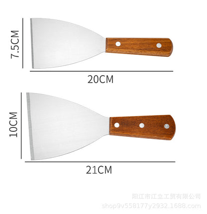 Triangle Stainless Steel Teppanyaki Grilling Shovel Multi-use Steak Hand-held Pancake Shovel Restaurant Teppanyaki Cuisine Gadget