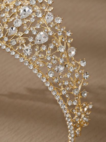 European and American All-match Bride Wedding Hair Accessories Light Luxury Full Diamond Birthday Party Crown Baroque Vintage Rhinestone Crown
