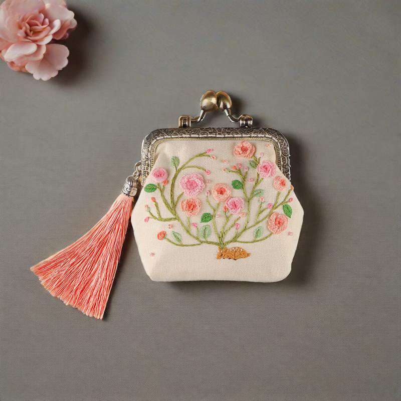 cross-border good embroidery diy manual self-embroidery beginner material bag antique suzhou embroidery gold bag embroidery ribbon embroidery