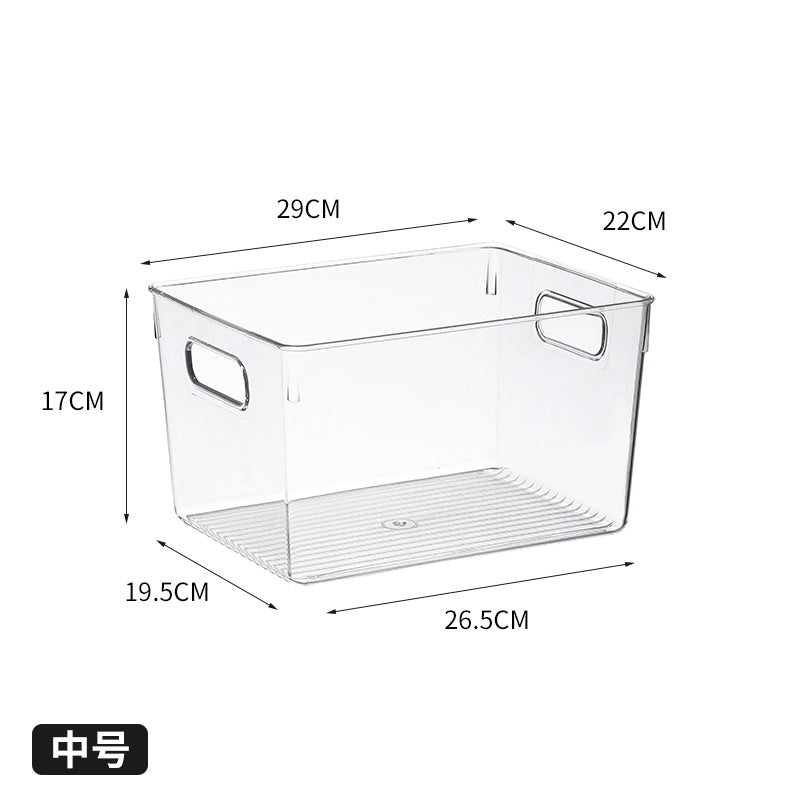 Multi-size Transparent Refrigerator Storage Box Snacks and Sundries Storage Box Cosmetic Finishing Multifunctional Transparent Superposable