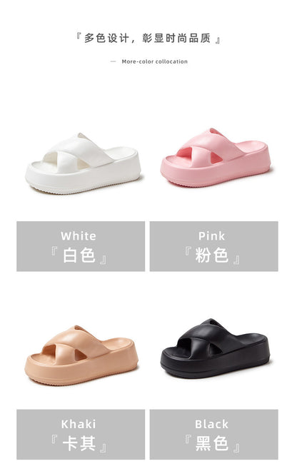 Thick-Soled Sandals for Women's Outer Wear, Fashionable 2024 Summer New Style, Two-Wear Beach Sandals with Holes in the Shoes