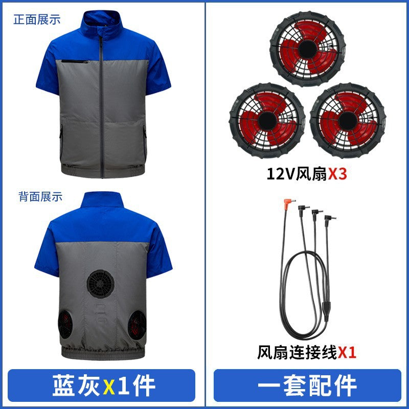 Cross-border New Smart Air-conditioning Clothing Jacket Clothes with Fan Outdoor Work Uniform Labor Protection Duty Fan Clothing